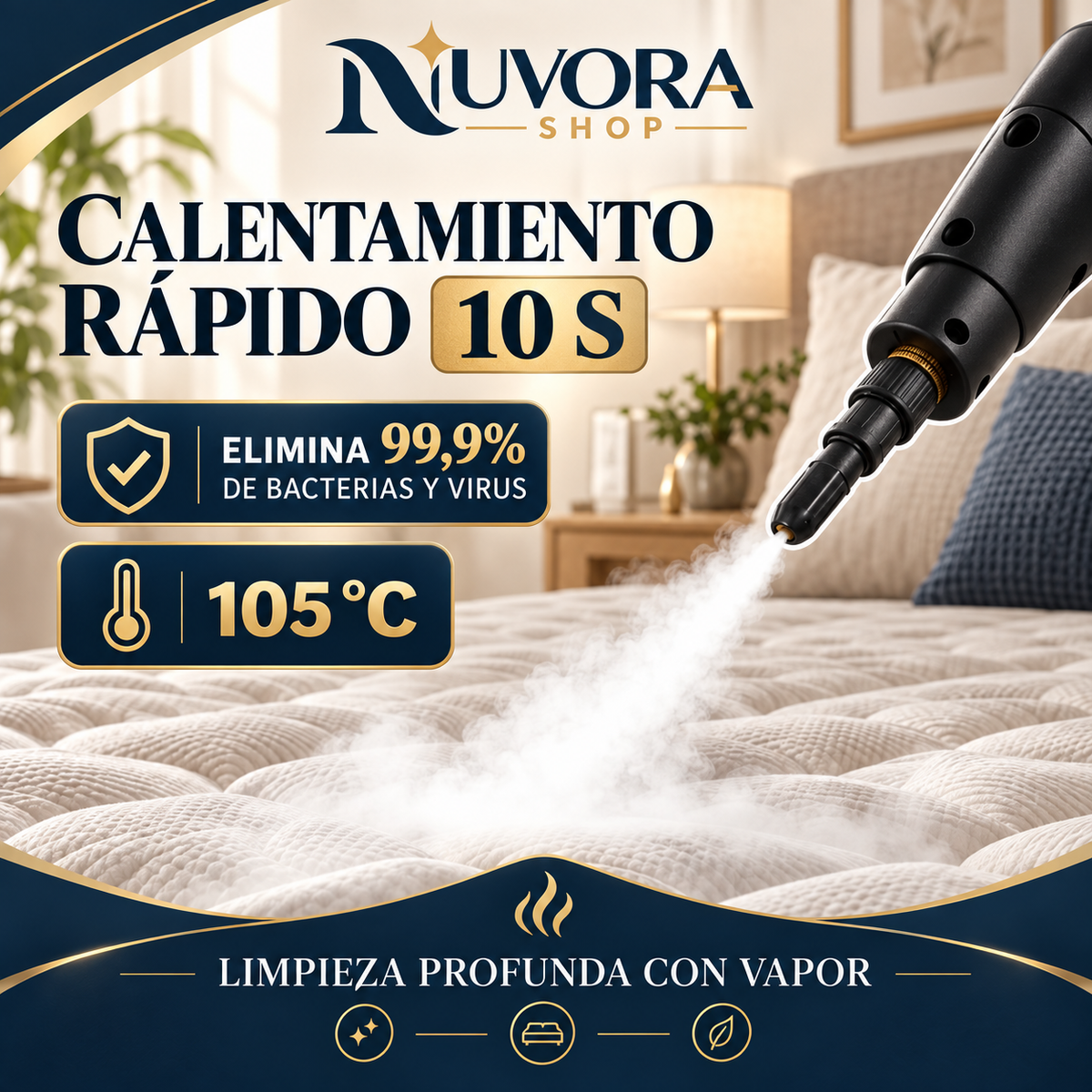 Limpiador a Vapor Portátil Multiusos