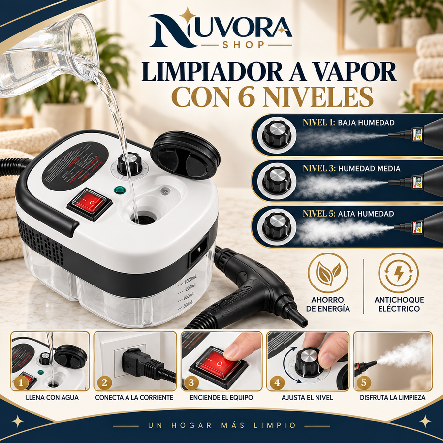 Limpiador a Vapor Portátil Multiusos